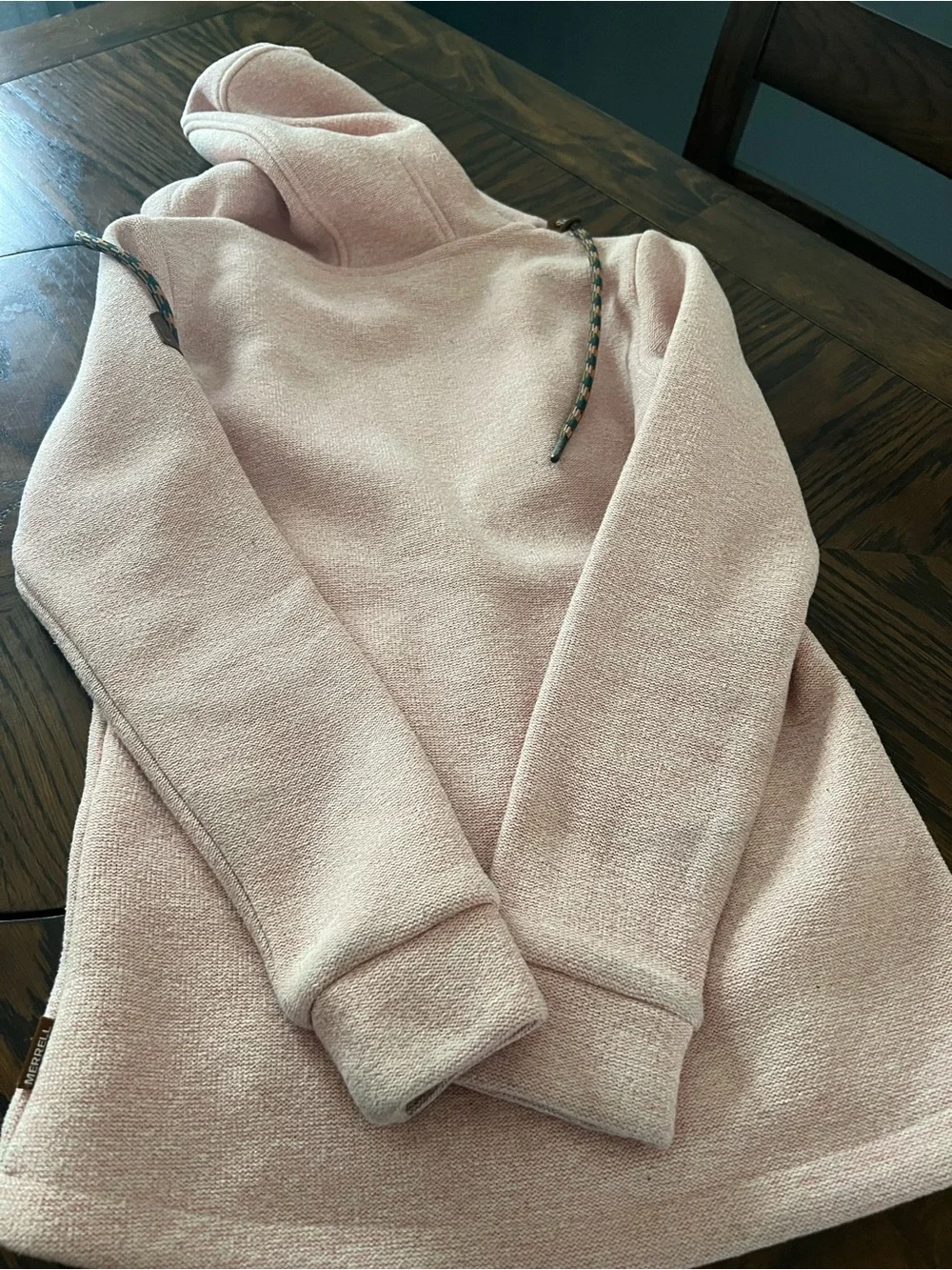 Merrell Girls Hoodie Pink L Full Zip Hooded Polyester Fleece Solid Logo # 588